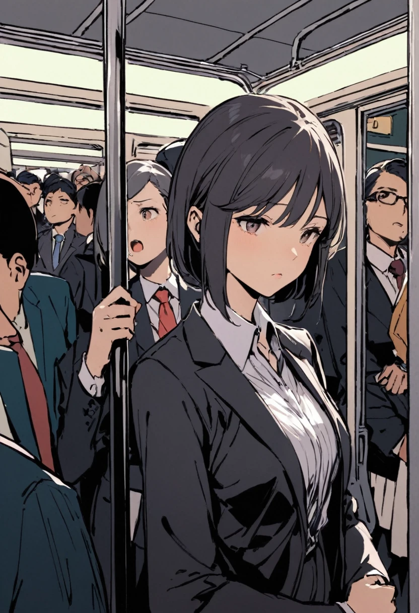 Office lady in a suit、Being forced to do work by your boss