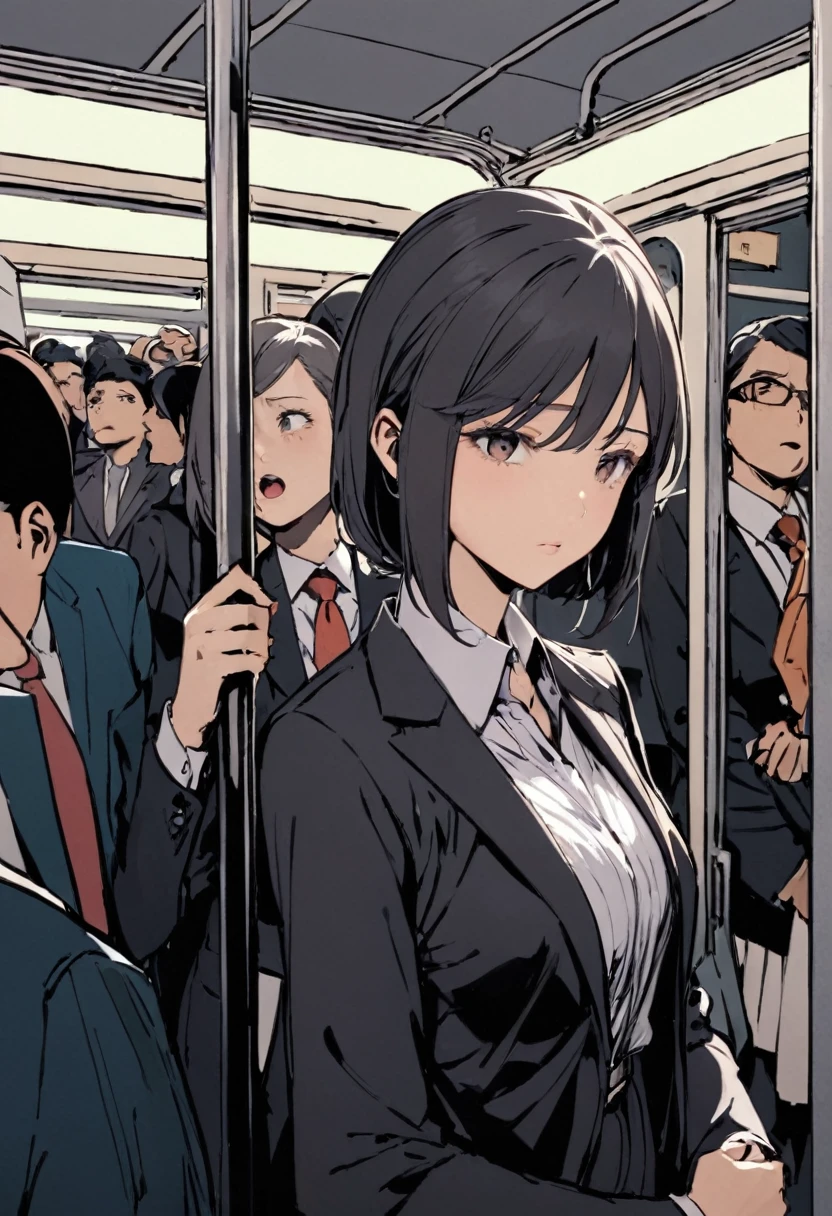 Office lady in a suit、Being forced to do work by your boss