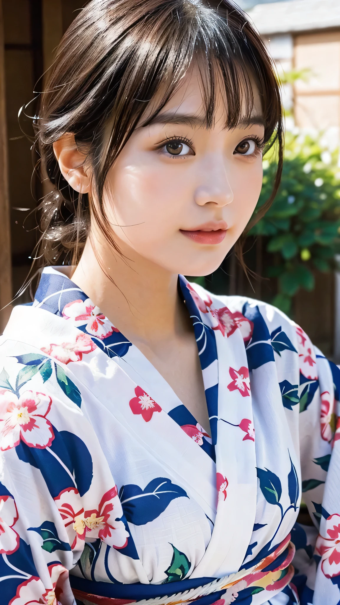 Model actress、Japanese women、One Woman、Close-up of face、30 generation beauty、yukata