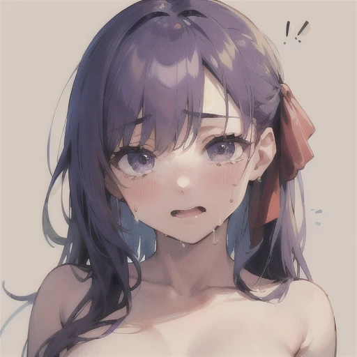 (((masterpiece,best quality,absurdres,8K))) , ((bb)), ((front, looking at viewer,embarrassed,blush:1.3,ecstasy:1.3 ,slut:1.2,vulgarity:1.3,steam:1.1,wet:0.8,trembling:0.8,tears:0.7,drooling:0.6,sweat:0.8)),((upper body,face only, topless:1.5,bare sholde:1.5))