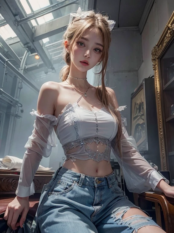 (Model as it is:1.5),The angle is the same,((16K, masterpiece, RAW Photos, Highest quality,Ultra-high resolution, Realistic, Highly detailed CG integrated in 16K)), 8k, diamond,wallpaper, Written boundary depth,Beautiful Face:1.4. Cinematic Light,Beautiful Face,(Detailed face),(Slender and pretty woman:1.4),(Keep your facial expression:1.4),