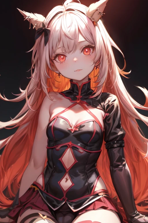 absurdres, , piercing, no background, an anime poster, on right, warm lighting, dark colors