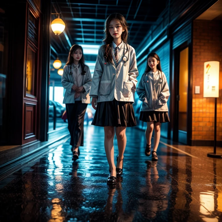 SFW, ExtremelyDetailed (((Medical Kids group in Kidzania))), perfect face, Reflective Eyes, Detailed(Delicate Clothing textures), Corrected Leg to Foot Line, ((Specular Reflection:1.32)), TopQuality 8K Ultra-detailed masterpiece (ProfessionalPhoto:1.37)(Acutance:0.8),(Luminism)