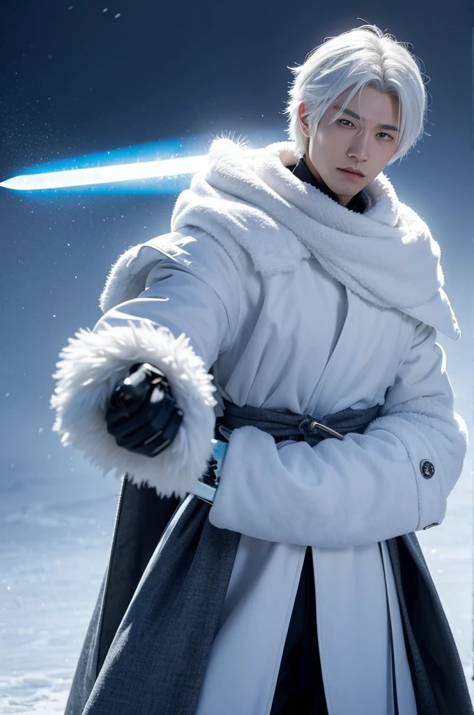 kor: 17 years
Appearance: White hair and glacial blue eyes. Wear winter clothes, even in hot climates, and carries an ice sword.
Personalidade: Reserved and calm, Hiroshi has a cold aura that keeps people at a distance. however, he is extremely loyal to his friends and cares deeply about them, although he rarely shows his emotions.
skills: Can control and manipulate ice, creating weapons, shields and even snowstorms. His ice sword is virtually indestructible and can freeze anything it touches..