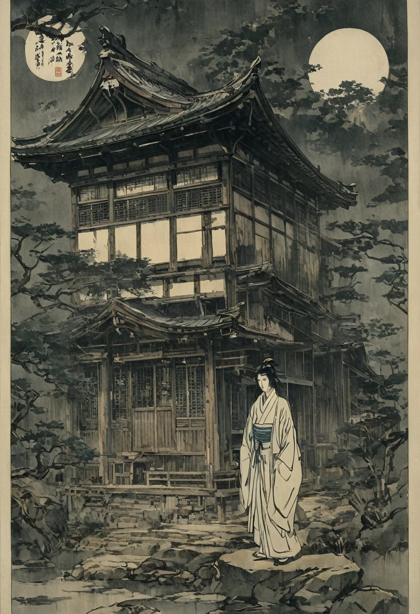 Portrait of Abe no Seimei、Ancient Japanese Onmyouji、A solemn and mysterious atmosphere