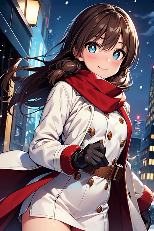 Megumi Amano、Shiny brown hair, Twin tails, Beautiful Blue Eyes、Small waist、Small breasts、Modest chest、smile、Sparkling eyes, (fine grain)、Very fine eye、非常にDetailed face, Very detailed目, Cowboy Shot、


((masterpiece, Highest quality, High resolution, 超High resolution, Pixel perfect, Depth of written boundary, 4K, RTTX 10.0, High resolution, Very detailed)), One girl, single, alone, 24-years-old, , (Colorful eyes:1.4, Round eyes, Beautiful eyelashes, Realistic eyes, Very detailed pupil), (Detailed face, blush:1.2), (Smooth texture:0.75, Realistic texture:0.65, Realistic:1.2, Cinematic, Anime CG style), 
Medium chest, Perfect body,  (Dynamic Angle, throw, close), ((winter clothes, Long coat, Mittens, gloves, scarf)), night, City lights, Bokeh:1.4, (Outdoor, City Buildings, crowd), ((winter, Snowfall:1.8, The wind is blowing)), (elegant, Prestigious, wonderful, elegant)