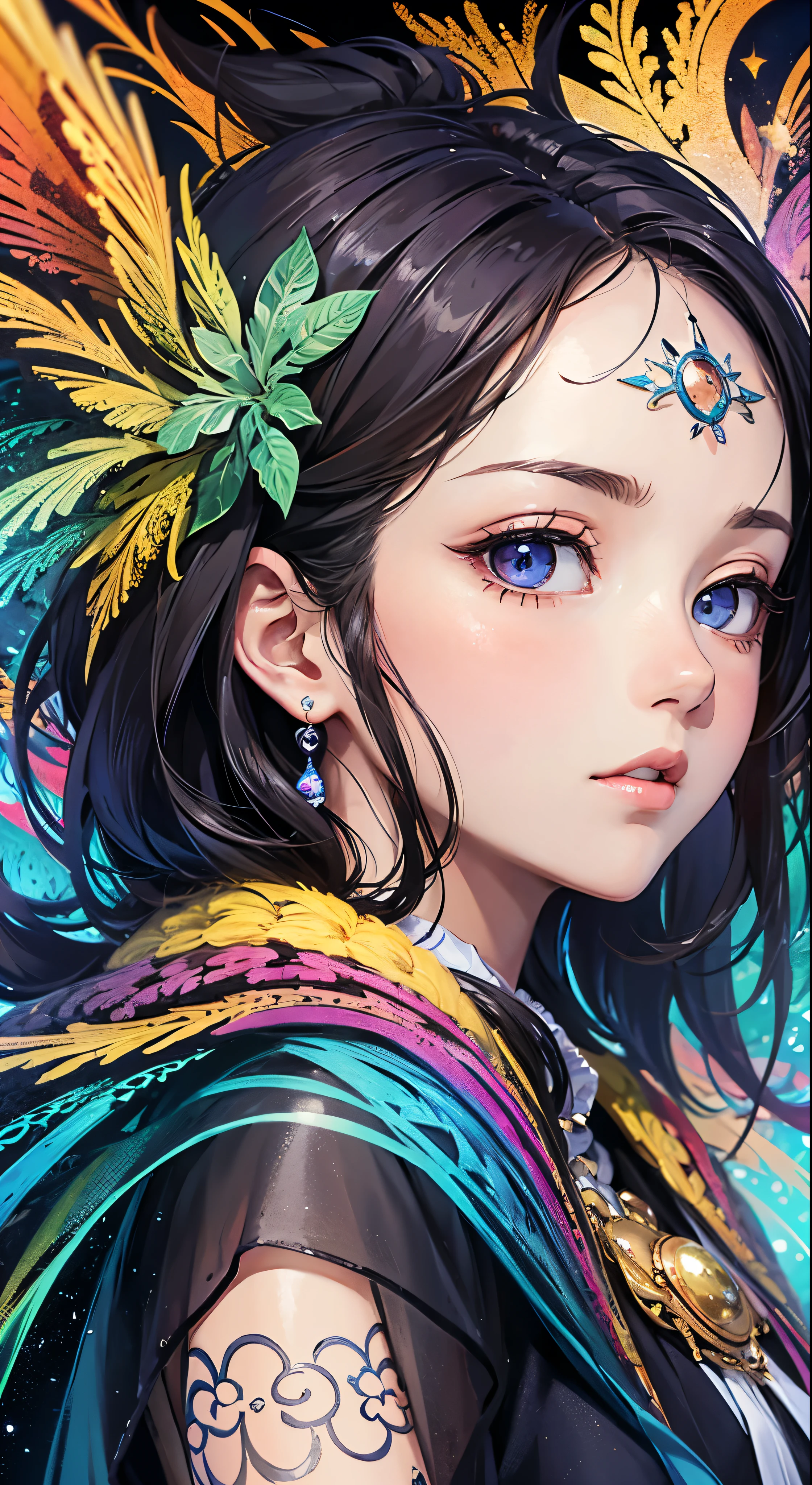 (masterpiece, top quality, best quality, official art, beautiful and aesthetic:1.2), (1girl:1.3), (fractal art:1.3),