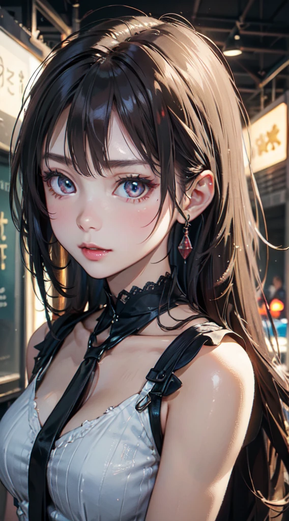 Beautiful girl old body portrait、delicate、detailed、masterpiece、Real Stick、3D Background、A deep background、Realistically exaggerating changes in material texture、Exaggerated gloss、Transcendental technique at its finest