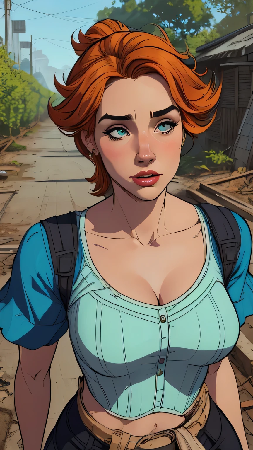 Fallout 4 atompunk style woman character Jennifer Connelly le with scars of war Cartoon image of a woman .Illustrates??cartoon style, cartoon art style, cartoon art style, digital illustration style, atompunk style highly detailed character design, courage detailed digital art, Forest fan art, Portrait Character Design, beautiful digital illustration, high-quality portrait, comic book art, young woman with beautiful hair . Queen Anna of ArendelleBeautiful lined eyes Medium large bust and wonderful sexy clothes. image expression of sexual desire from waist to head illustration Queen Anne of Arendelle atompunk style Fallout 4 The perspective is from above, emphasizing the majesty and power of the Giant."