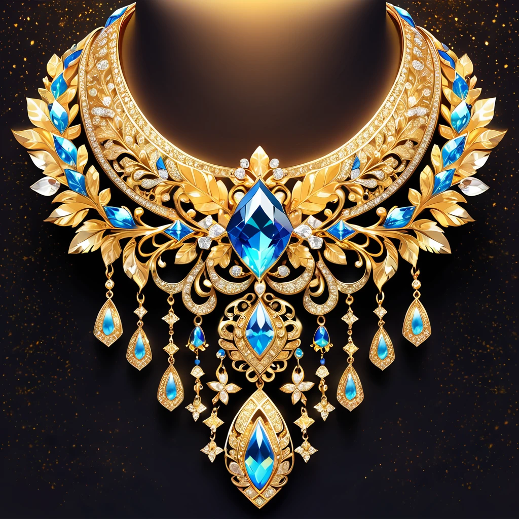 Jewelry, Gold, Decorative, Shining, dark background 