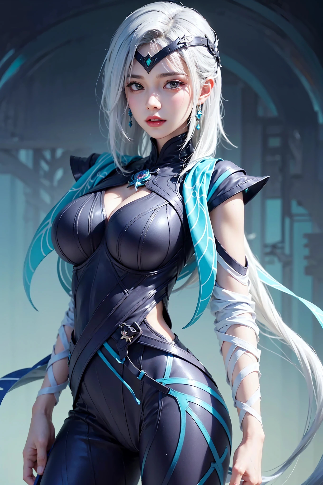 a close up of a girl , detailed white black hair , big booobs ,  shadowbringers cinematic, 4 k detail fantasy, a beautiful fantasy empress, game cg, xianxia fantasy, xianxia hero, 2. 5 d cgi anime fantasy artwork, cinematic goddess close shot, ruan jia and artgerm, wow 4 k detail fantasy, hyper-detailed fantasy character, high definition, hyper- detailed,perfect, fantastic, detailed facial and body skin texture, detailed vagina (pussy), detailed eyes . ultra realistic, ultra detailed 