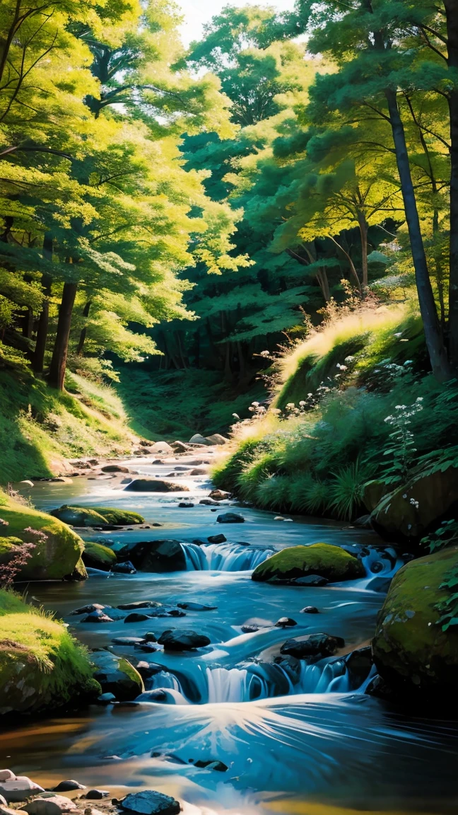 A natural Landscape in Midjourney manga style 