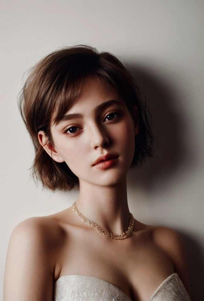 fashion photography portrait of
1girl, offshoulder, fluffy short hair, soft light, rim light, beautiful shadow, low key, (photorealistic, raw photo:1.2), (natural skin texture, realistic eye and face details), hyperrealism, ultra high res, 4K, Best quality, masterpiece, necklace, (cleavage:0.8), in the dark.
Negative prompt: (worst quality, low quality, bad_pictures, negative_hand-neg: 1.2).