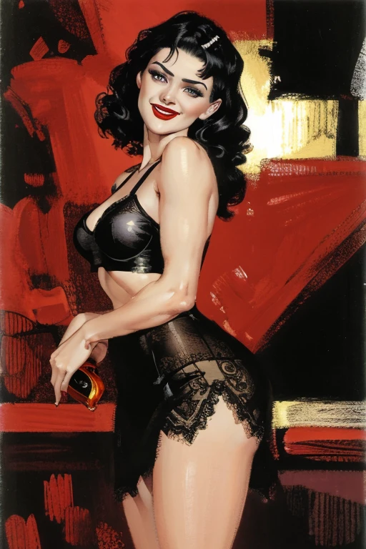 ((ultra realistic illustration:1.3)), Beautiful 24 yo woman of Irish descent. athletic figure,(pale:1.4)complexion. raven black hair, green eyes, cute butt, nice legs. Kind eyes,(joy:1.3),(smile:1.2). Sunglasses, Red lipstick, sheer lace top, skirt, high heels. Flirty. Masterpiece, (highly detailed:1.2),(detailed face and eyes:1.2), 8k wallpaper, Moody lighting. core shadows, high contrast, bokeh.