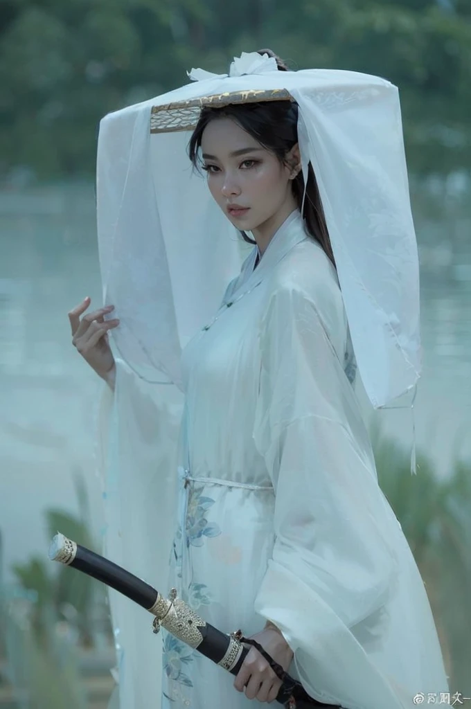 wuxia, Chinese clothes, hourglass figure, large breasts, big hips, masterpiece, best quality, ultra detailed, realistic