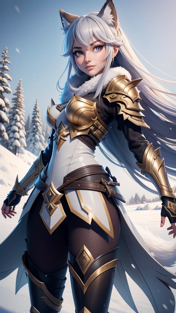 a very young girl with a sword and sleek wolf armor in the snow, an anime drawing inspired by rossdraws, Artstation contest winner, fantasy art, a very beautiful berserker woman, trending on artstation pixiv, detailed anime character art, small breasts, clean detailed anime art, detailed anime artwork, forest hunter lady, extremely detailed artgerm, detailed anime art, detailed digital anime art