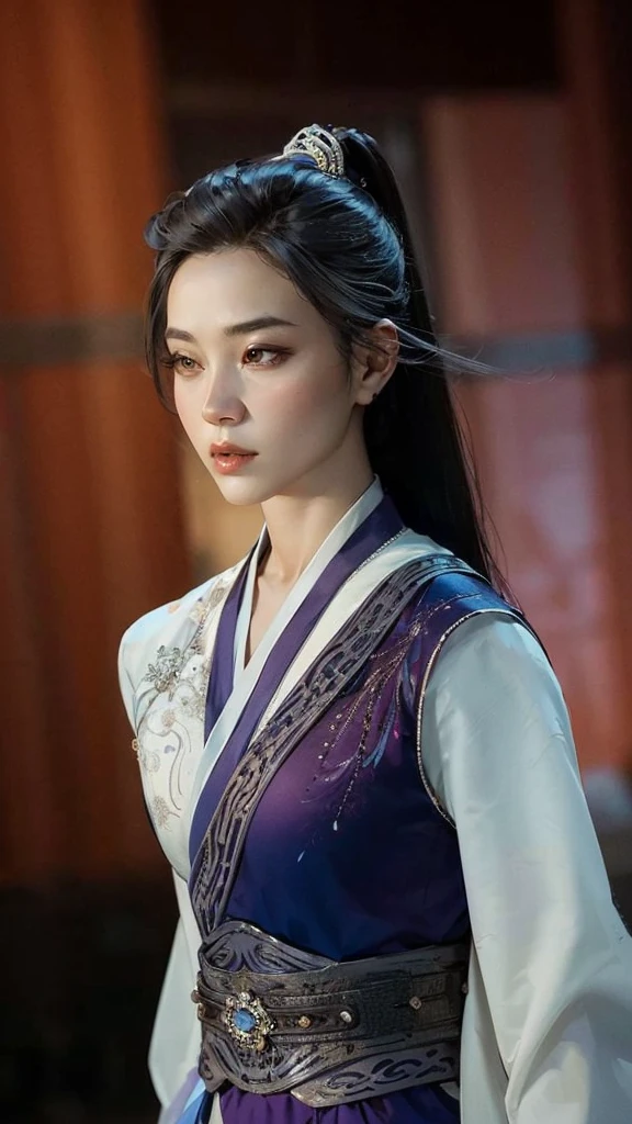 wuxia, Chinese clothes, hourglass figure, large breasts, big hips, masterpiece, best quality, ultra detailed, realistic