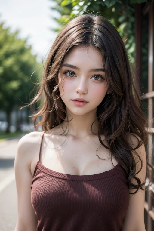 curly woman, Brunetette, 18-years old