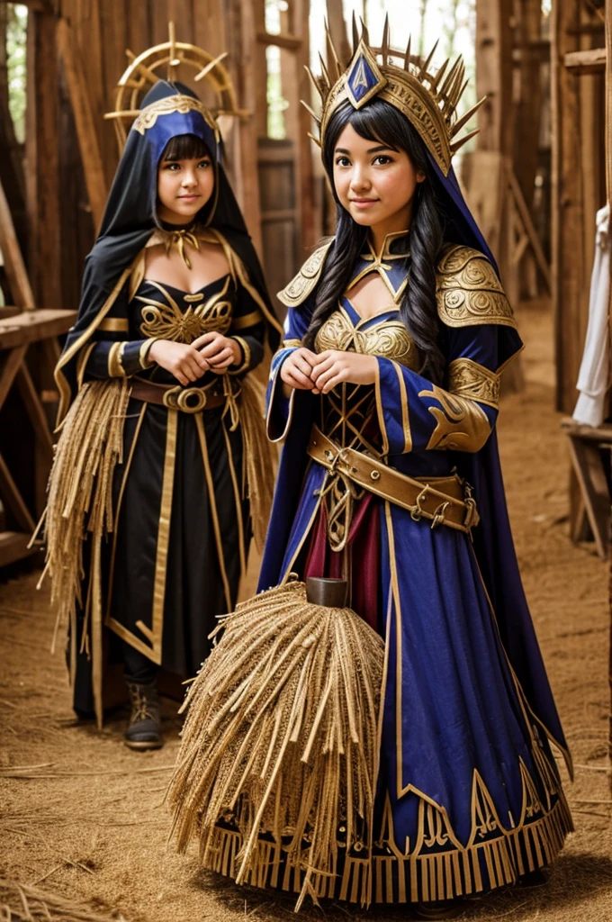 Fantasy costumes made with sawdust 