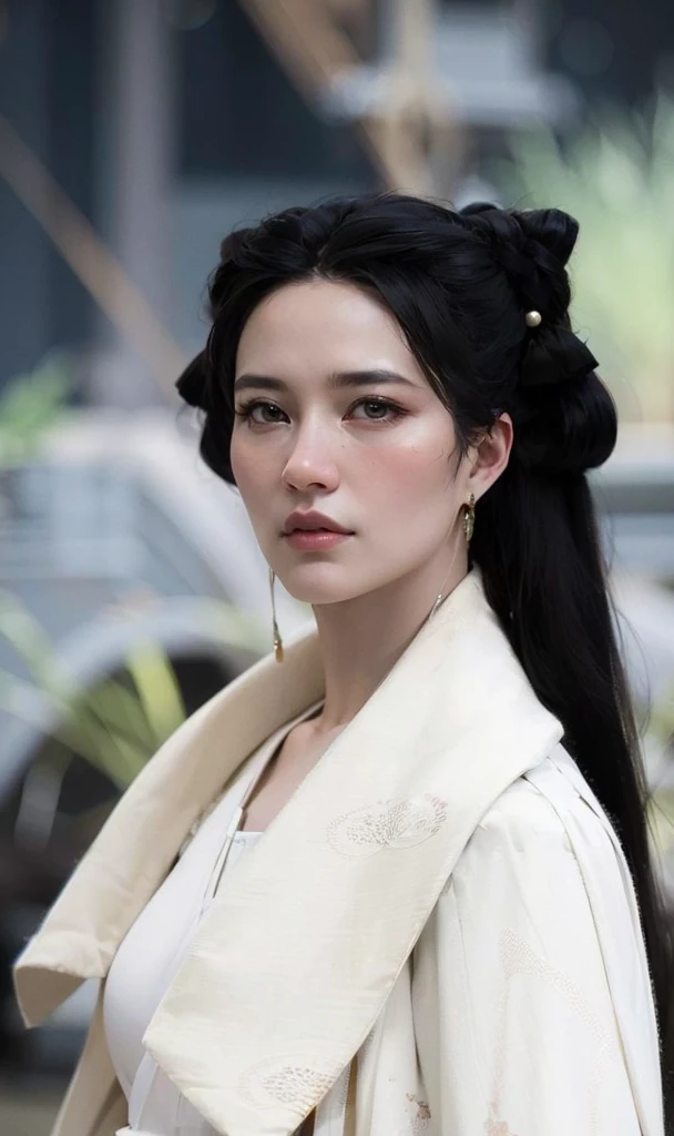 wuxia, Chinese clothes, hourglass figure, large breasts, big hips, masterpiece, best quality, ultra detailed, realistic