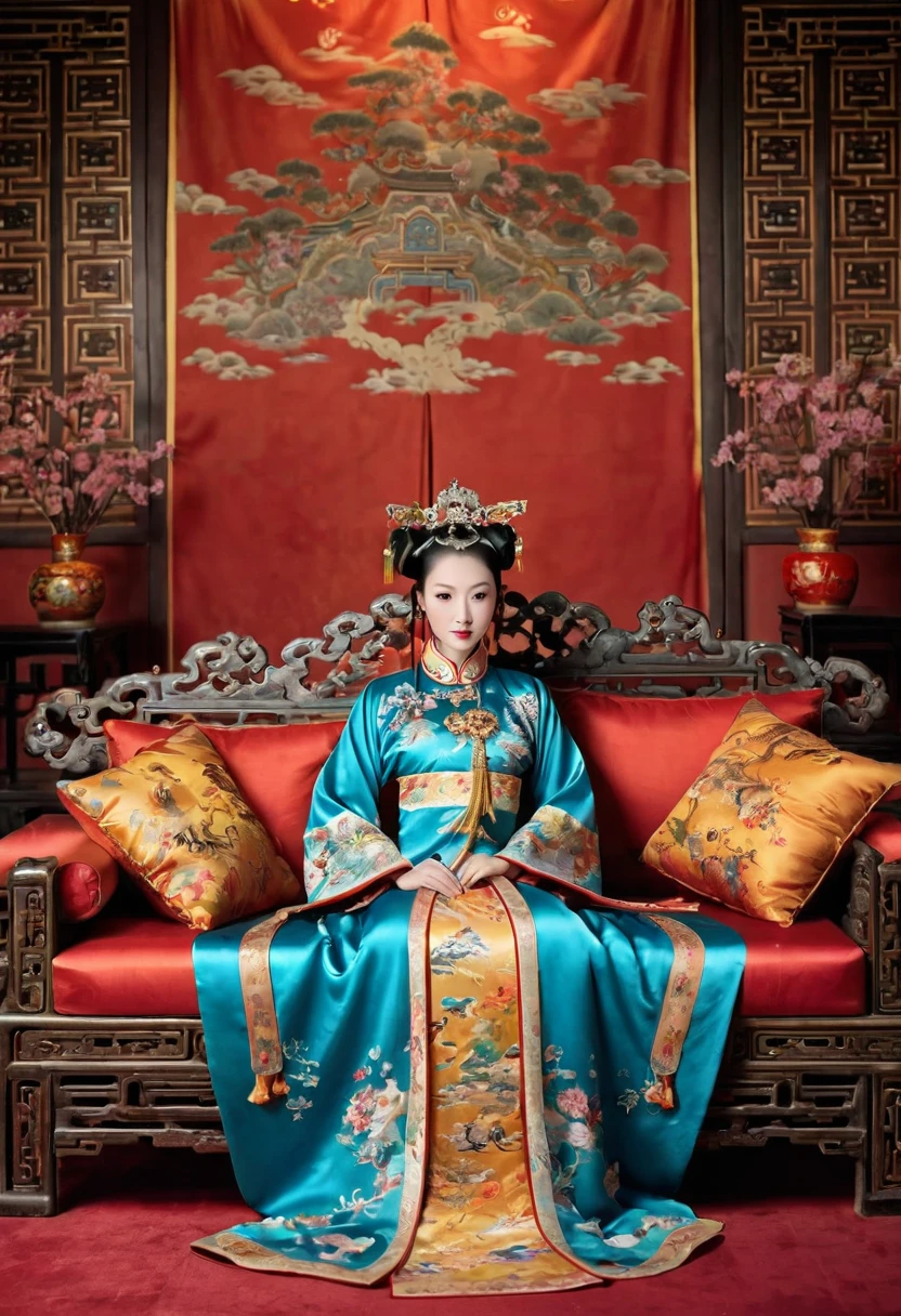 Gorgeous Empress of the Chinese Court during the Qing Dynasty Gorgeous Empress of the Chinese Court on a sofa, nude, large and golden, with her legs on the sofa, wide open, knees bent, in an M pose (pornographic pose), with her hair tied on both sides The background of this perverted and erotic woman wearing a crown and tying her hair is the Chinese court of the Qing Dynasty. The scene is set in the luxurious room of an empress in the Qing Dynasty Chinese court.
Translated with DeepL.com (free version)