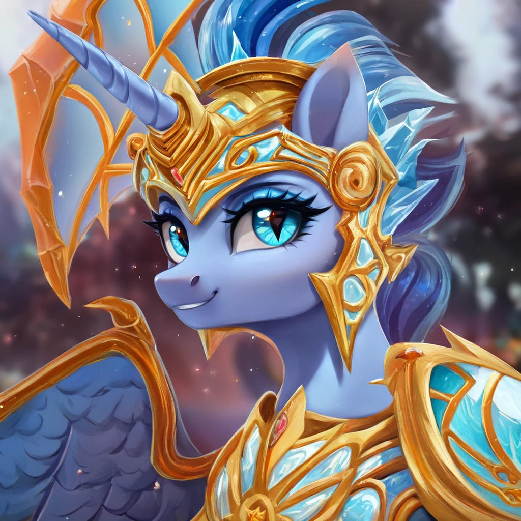 rating_safe,score_9,Cute bat pony,Furry wild pony,blue cybernetic eyes, Whole body, beautiful wings, aqua blue skin color, beautiful hair, alicorn, beautiful eyes, ice armor, elemental body