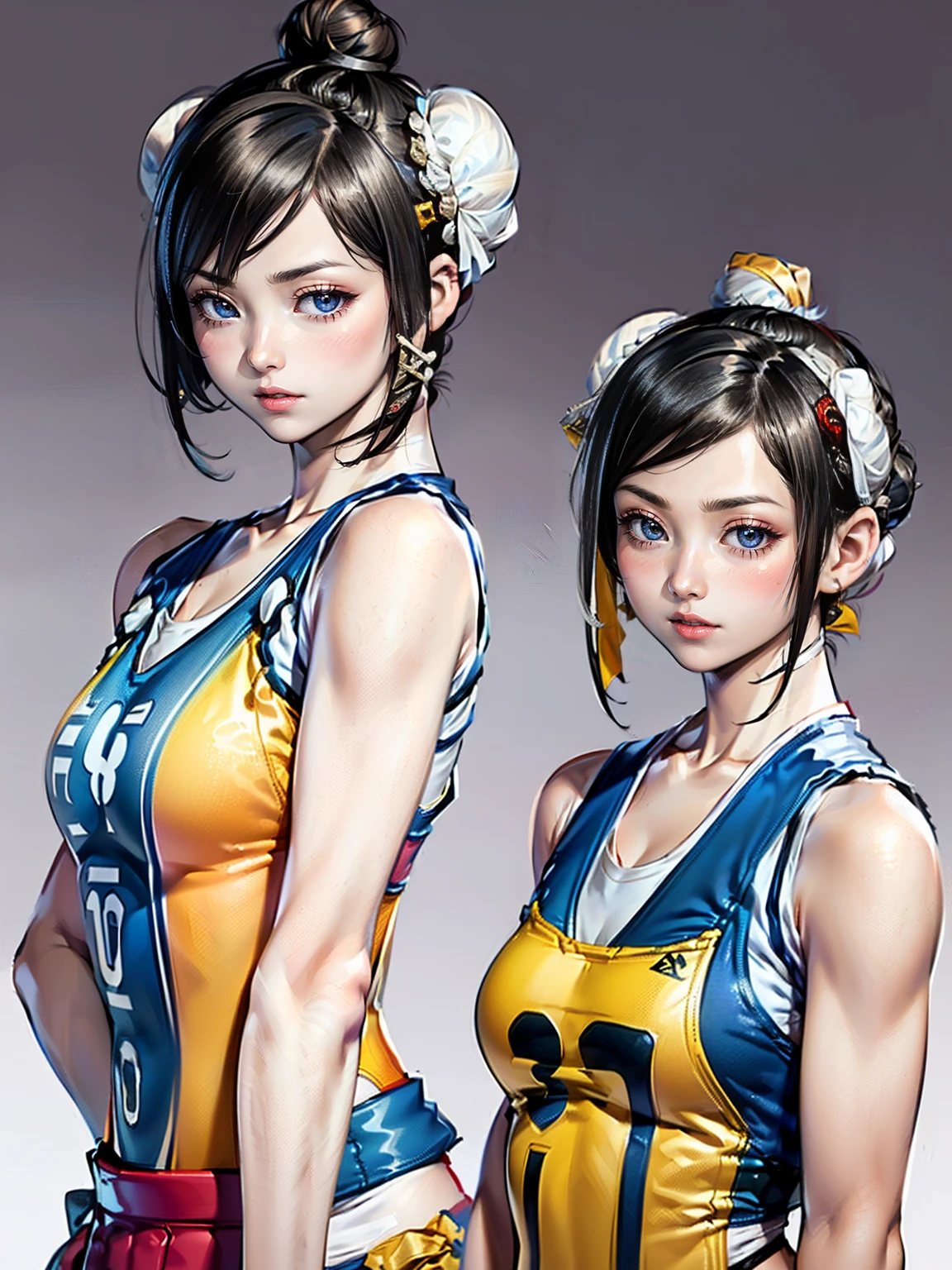 masterpiece、Highest quality、(Realistic:1.4)、(woman、Singlets:2)、(Very short hair、Hair Bun、hair accessory:1.9)、Chun-Li's Outfit、Street Fighter Chun-Li,(Thigh-mounted holster:1.4)、(Pitch black underground passage:1.4)、(Combat Stance、Spread your legs、Raise your legs:1.4)、(Sexy thighs:1.2)、(From below:1.4)