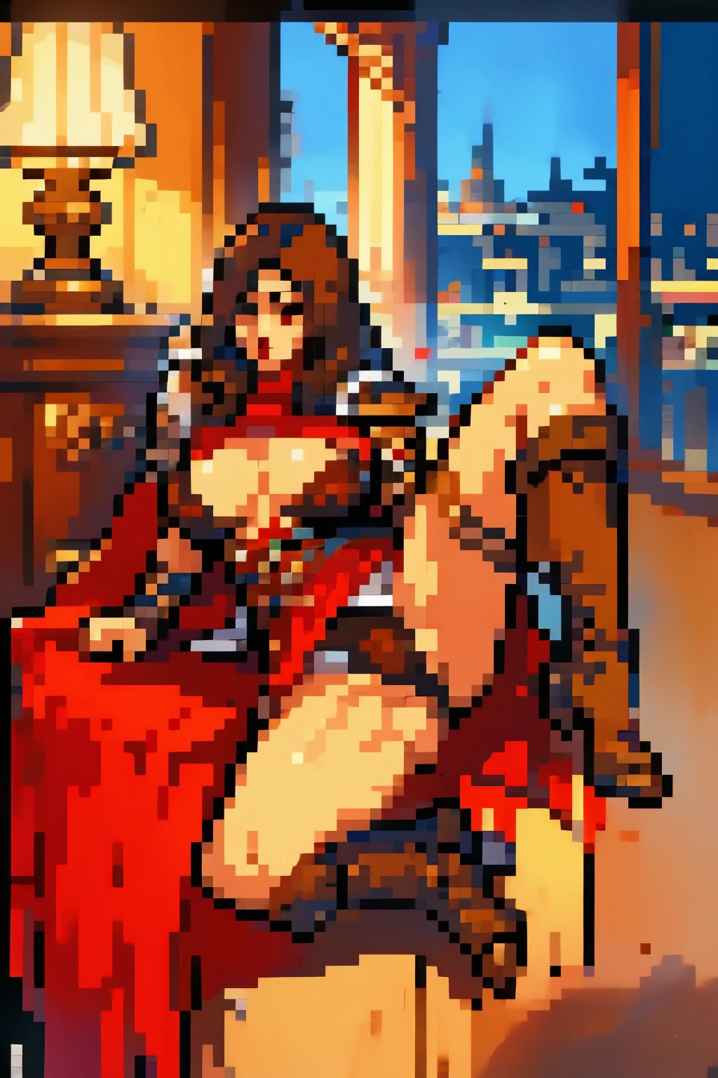The woman, poca CLOTHES, CLOTHES, knee high boots, Bracelets on the legs, socks, stockings, Florence in the background, Florence, ((evening, night,)) renaissance, very detailed birth, Realistic long-term photography., 4k, by the wide, brown hair, By the chestnut, Red lips,(((hood, hood)), ((shocks, garagantilla)),bracelet, sexy,red lips, brown eyes, big breasts, big breasts, Lucia Auditore