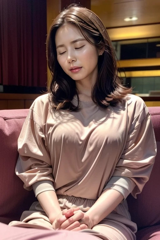 software, (1.woman, alone),8k, ((Tabletop)),(((Highest quality))),((Very detailed)),((((Realistic)))), Photorealistic:1.37, (超Realisticな), (High resolution), (Very detailed), (Best illustrations), (Very detailed細), (Detailed face), (Beautiful expression), ((詳細 Highest qualityのスキン:1.2)), ((Moisturizing the skin)), ((Reddish blush)), (Very detailed細な背景, Detailed Background), ((Cinematic light quality backlighting)), Full body photo, 日本人woman, Vibrant colors, 45 years old、Japan Married Woman、((Sleeping soundly with closed eyes:1.5))、In a dream、Sleeping、((Close-up of face:1.u look feels good、Sleeping comfortably, (Sleeping leaning against the sofa:1.5)

