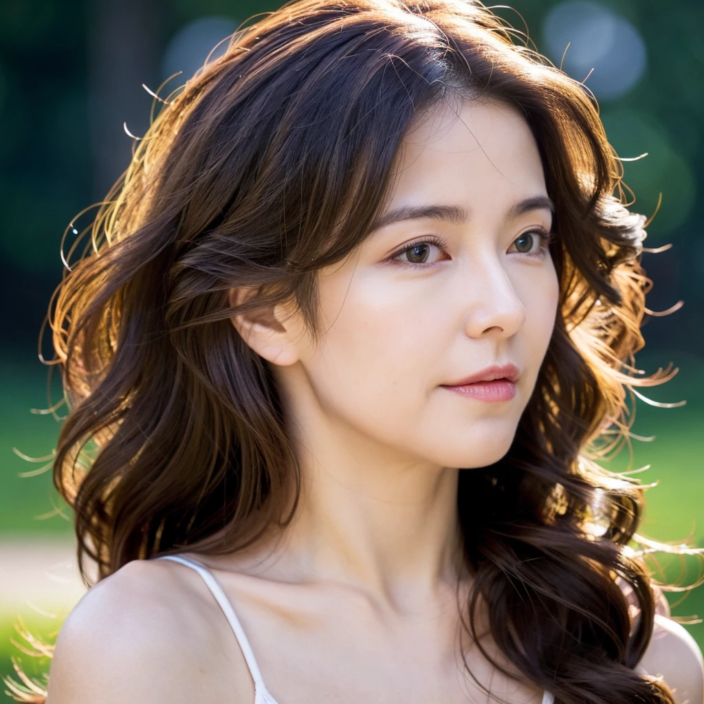 Beautiful mature woman with beautiful wavy long hair, Sexy Mature, Ultra-high resolution,(Realistic:1.4), ((Highest quality)), ((masterpiece)), (be familiar with),