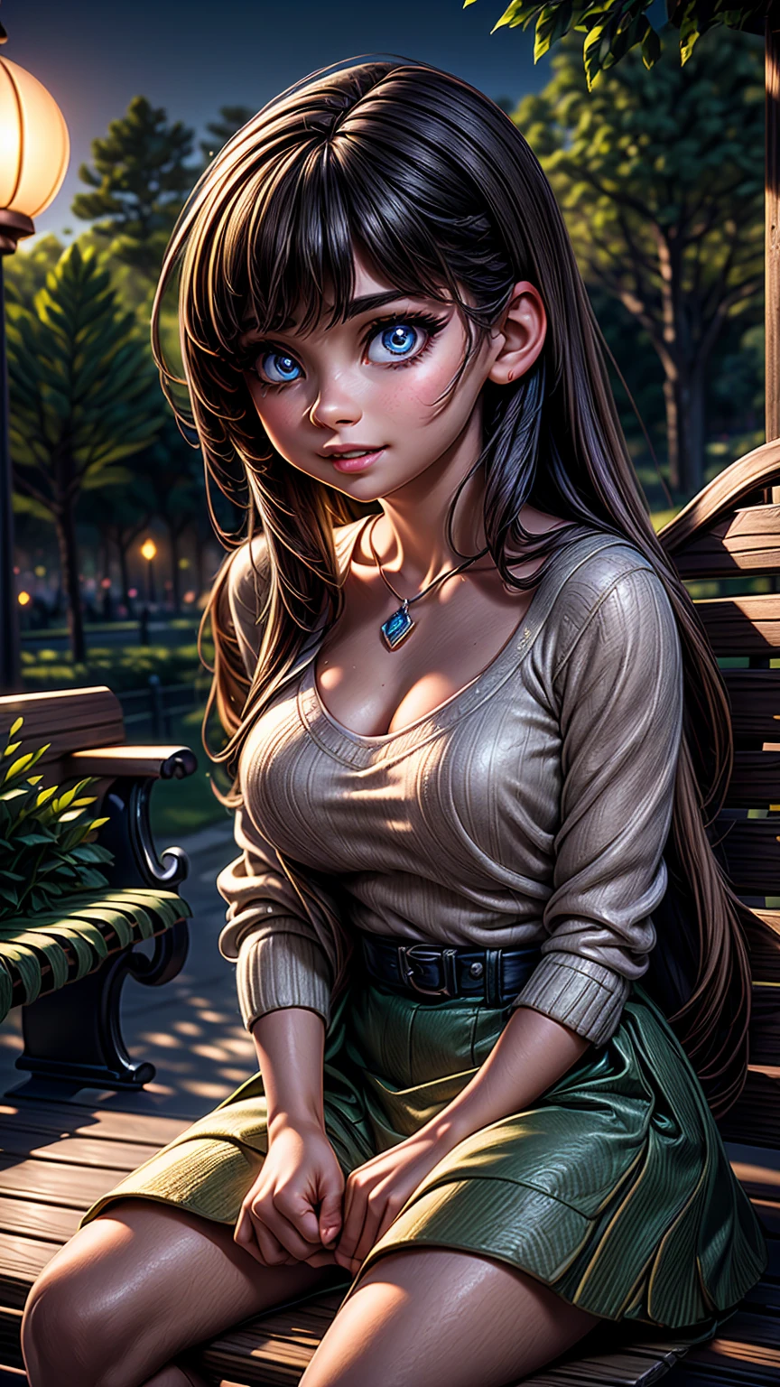 a young couple confessing their love under the moonlight in a park, beautiful detailed eyes, beautiful detailed lips, extremely detailed eyes and face, longeyelashes, romantic, soft lighting, moonlight, lush green foliage, park bench, (best quality,4k,8k,highres,masterpiece:1.2),ultra-detailed,(realistic,photorealistic,photo-realistic:1.37),cinematic lighting,vibrant colors,dramatic lighting,warm tones,detailed background,highly detailed scenery