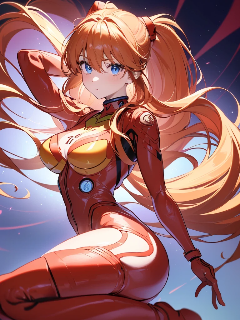 ((souryuu asuka langley,bodysuit,red plugsuit1.2,bionde,low ponytail)),(Glowing eyes:1.233), diffuse reflection, high-profile, majestic,(frown,tsundere,a very blushing face,adorable face,cute face,bishojo,kawaii,)(Beautiful and detailed eyes:1.3),1girl,独奏,(Masterpiece,Best quality, offcial art,Target the audience, Beautiful and aesthetic:1.2),(Ultra-high resolution,Golden ratio), (4K), (looking from above),((colourful flower bouquet,)),Floating, (photo maping, Physically-based rendering,automatic white balance),Amazing,Sharp focus,night city,extreme  huge digital screen, (((high detailed skin,)))Dynamic lighting,Intricately detailed clothing,Watery eyes,(masterpiece sidelighting),(a beauty girl,The sheen),[[Delicate fingers and hands:0.55]::0.85],(Detail fingers),((((BREAK,Design an image with a fisheye lens effect, capturing a wide field of view with a distinctive, curved perspective.BREAK,)))Superior photographic quality,((extremely_Detailed_eyes_and_face)),(Disheveled hair),Movie girl,