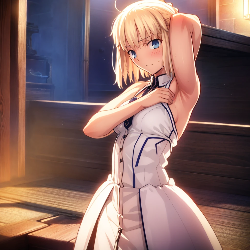 High resolution, 最high resolution,high resolution,{Things to know_f de stay night ufotable:1.15}, Rubio_ Best Quality, masterpiece, フルnude,Sweatだく,Blushing,smile,Armpitアップ,Sweat,Armpitを広げて見せている,bed,Moist,Blonde,whole body,pubic hairあり,Love juice,Armpit,side,sideの下,Armpitの下,sideアップ,Sweatをかいている,sideSweat,Upper Body, 1 person,sideズーム,Armpitズーム,Armpitを見せつける,sideを見せつける,両Arms behind head,nude,Raise your arms, Inner cavity reflection,whole body,Two arms,Alone,sexy,1 personだけ,Looking at me,膣からsemenが垂れている,front,pubic hair,Obscene lines,Ray tracing,Slender body,E Cup,Embarrassing,Armpit強調,side強調,ArmpitSweat,sideSweat,Wet Skin,Open your mouth,Noise Reduction,((Place your hands behind your head)),Emphasis on the crotch,Chest Enhancement,stage,Perfect lighting,体をfront,Look up,looking at the camera,真front,I don't want to go away.,体をfront,両Raise your arms,両Arms behind head,Embarrassing,Hands behind head,Hotel Rooms,bedの上,全naked,naked,膣からsemenが垂れている,bedに横たわる,,フルnude,オイルを塗ったテカテカのsideの下を見せる、オイルを塗った光沢のあるsideの下:1.30、Surreal、sideの下、オイルを塗った光沢のあるsideの下:1.30、光沢のあるsideの下、オイルを塗ったぬるぬのsideの下:1.30、ぬるぬるした光沢のあるsideの下:1.20、明るく詳細なsideの下、sideの下の細かいシワ:1.7、リアルなsideのシワ:1.7、sideの下を照らす光:1.4、side毛穴の細部まで), Armpit見せポーズ,side見せポーズ,Nipples,Nipplesが立っている,No clothes,素っnaked,Armpitアップ,sideアップ,NaughtyなArmpit,Naughtyなside,Sweat,Naughty,Arms behind head,Armpitを広げる,sideを広げる,Embarrassed look,Love juiceが垂れている,NaughtyなPussy,体をfrontへ,pubic hairが生えている,pubic hair,semen,semenまみれ,Naughtyな体,Naughtyな身体,NaughtyなPussy,Naughtyなgenital,genital,NaughtyなPussy,Naughtyなnaked,Naughtyなnaked体,Naughtyな肉体,Naughtyなボディー,恥ずかしそうにArmpitを見せている,恥ずかしそうにsideを見せている,lotion,lotionまみれ,Vaginal fluid,Vaginal fluidが垂れている,Love juice,Love juiceが垂れている,semenでベタベタ,Sticky with semen,Sperm,Spermまみれ,Spermでベタベタ,Pussy,Pussyを見せつける,Pussy,Pussyを見せつける,Embarrassed look,Groinにタトゥー,Groin,View your viewers,genital,女genital,湿ったArmpit,湿ったside,smile,4K,（8k）,Noise Reduction,Place your hands behind your head,Emphasis on the crotch,((Place your hands behind your head)),(Shiny, oily skin), Raise the hand, (Raise your arms above your head:1.5), Put your arms behind your head, sideの下, (sideの下 into viewer's face:1.5), (View your viewers:1.5), Raise the hand,蒸れたArmpit,蒸れたside, sideの下を露出させる,Armpitの下を露出させる,両手を頭に当ててbedに座わる,蒸れたArmpit,蒸れたside,