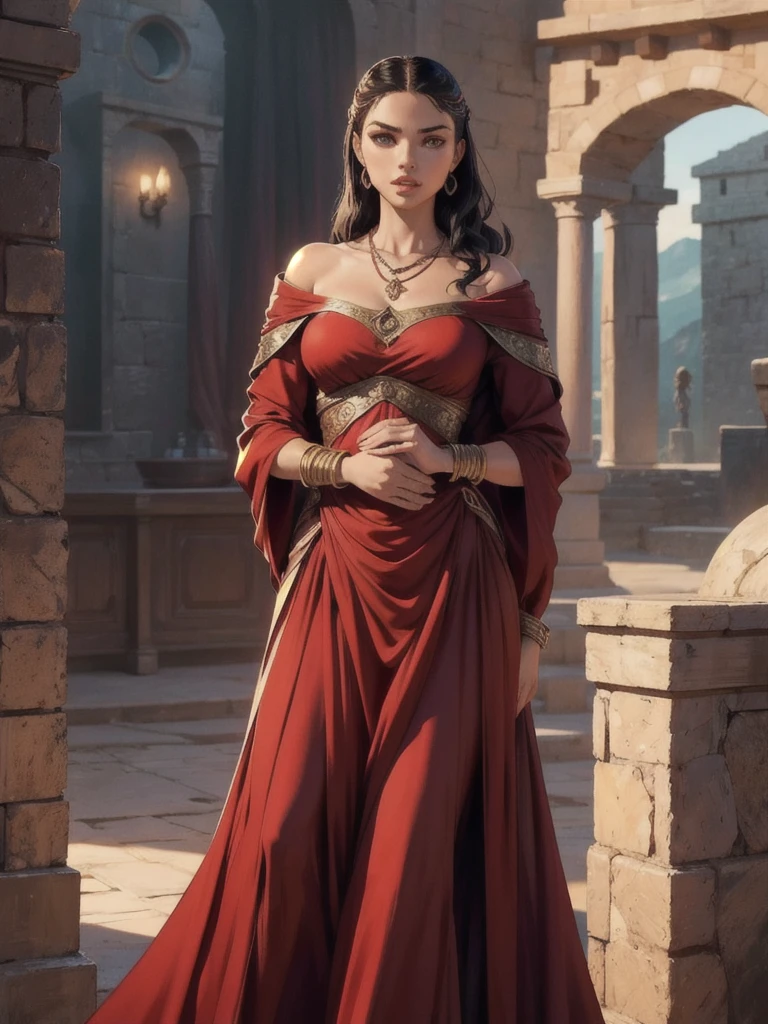 beautiful woman, Arianne Martell, game of thrones dress , , slender, silky, necklace, bangle, dornish dress, Spanish, game of thrones outfit, dornish, [[Adriana Lima]], [Sara Sampaio]
