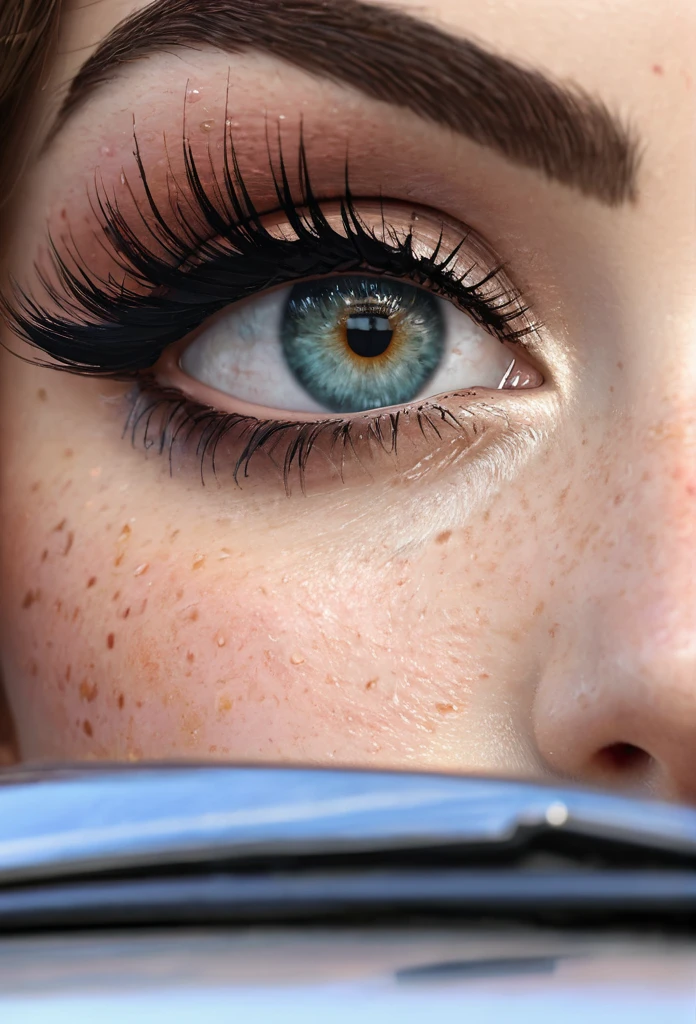(best quality, 4k, 8k, high resolution, masterpiece: 1.2), ultra-detailed, (realistic, photorealistic, photorealistic: 1.37), beautiful detailed eyes, beautiful detailed lips, extremely detailed face, long eyelashes, medium : May car, freckles, car, dogs.