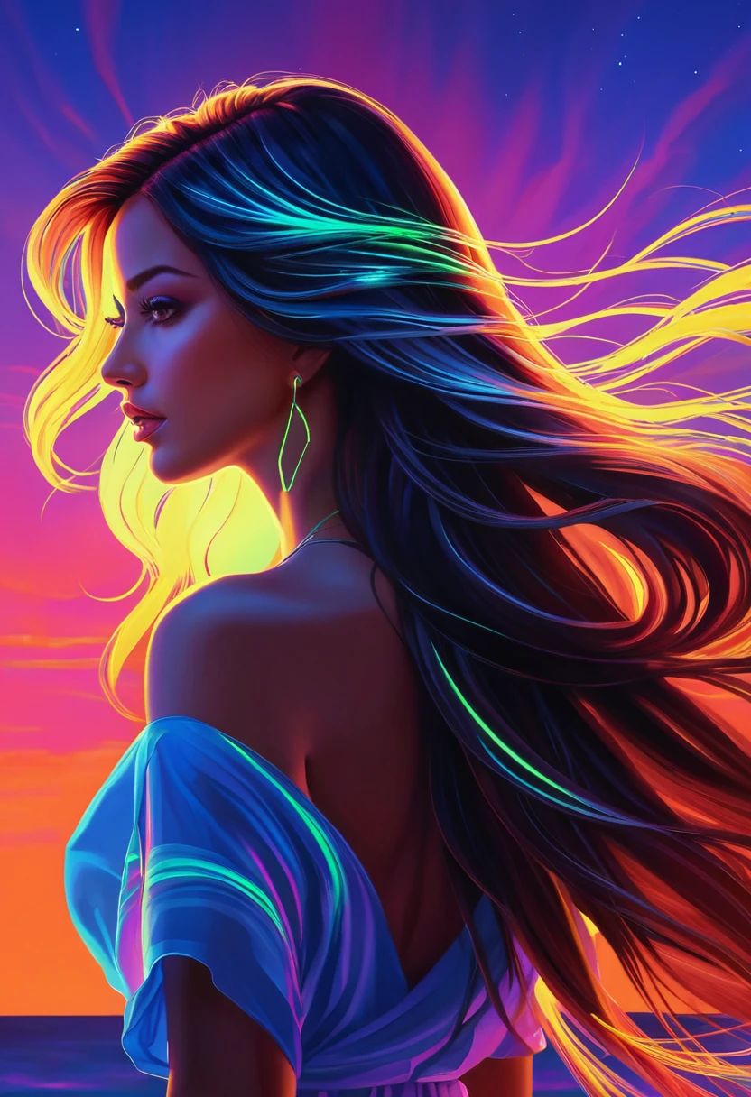 Fluorescent Horizon,
A captivating and Movie illustration of a woman with cascading locks of hair, It drapes gracefully over her shoulders. The woman&#39;s delicate facial features are accurately presented, Awakening Artgerm&#39;s artistic strength, Andrei Malkin, and Marc Arian. The work perfectly combines realism and mannerism, Reflects the creative genius of Lucas Graciano. The use of light and shadow adds depth and dimension, Transform illustrations into mesmerizing, timeless portraits，Combining Classical Portraiture with Contemporary Art. The striking piece is perfect for a poster or large-scale illustration, captivating the viewer's attention with its Movie quality., Movie, poster, Portrait Photography, Illustration by J. William Enretz, Brothers Grimm, Jean Baptiste Monge, Fragonard, da Vinci