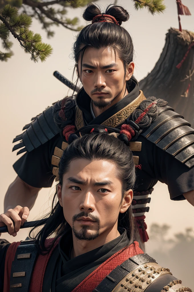 A samurai on top of the tree