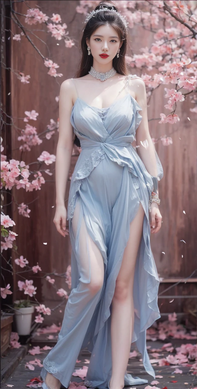 best quality, tmasterpiece,Ultra-high resolution,Clear face,(Reality:1.4),ferpect lighting,(upper body shot), (photorealistic:1.50), anime wallpaper, Guviz style artwork, cover-up fantasy up to magic , by Yang J, Guviz, beautiful artwork illustration, beautiful digital artwork, beautiful digital illustration, Li Song, beautiful anime portrait, art style in Beauvot, Lips wear thick red lipstick,