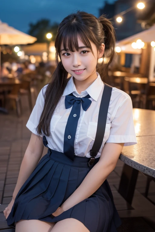 (8k, RAW Photos, Highest quality, masterpiece:1.2), (Realistic, photo-Realistic:1.37), Very detailed, 1 girl,cute, alone,Beautifully detailed skies,Detailed Cafe,night,Sitting,Date,(smile:1.1),(Mouth closed), Medium chest,Beautiful attention to detail,(Collared shirt:1.1), bow tie,Pleated skirt,ponytail,high school girl,Spreading her genitals,Ahegao,Masturbation