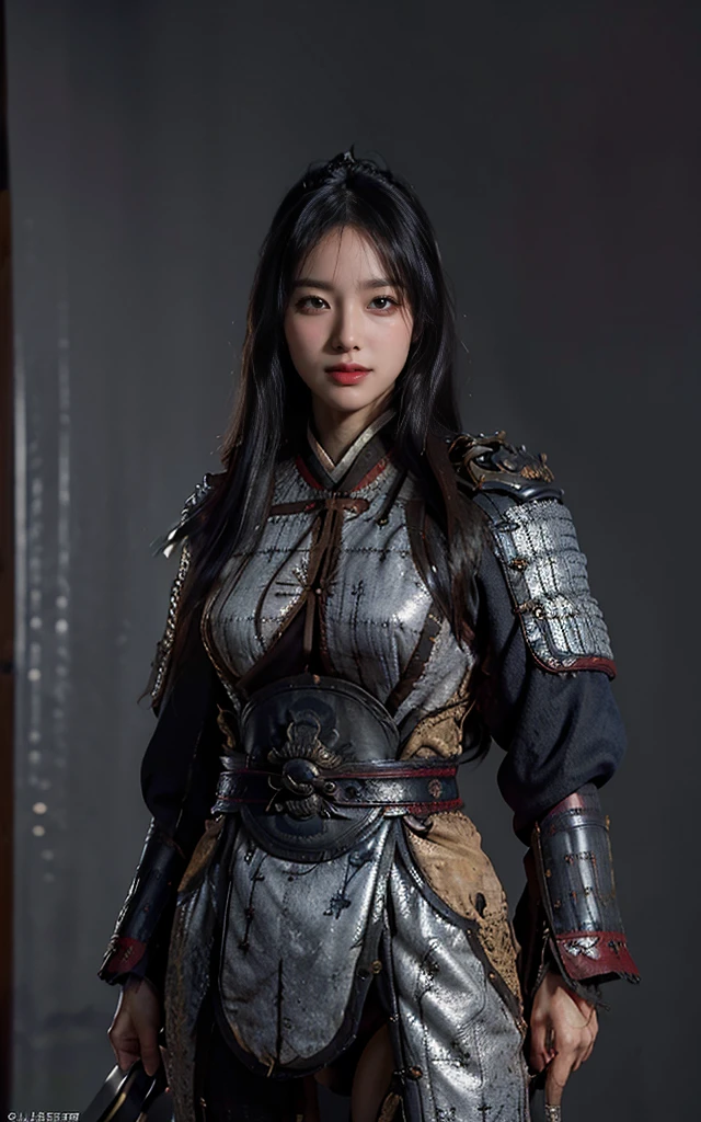 超high resolution,High-resolution details,((Unreal Engine 5)), Realistic rendering, Excellent, 18-year-old girl,Sexy lips,(Full set of samurai armor), (Cuirassiers), (cloak), (Samurai at the helm), Complex accessories,Looking at the camera, Standing in the studio, Pretty Face, (Photorealism:1.2), Ultra-realistic UHD faces,, Slim waist, Hourglass figure, Half Body, ((Radiant Skin)), ((Glowing skin)), Realistic body, ((She has a sexy body)), ((Cleansing the skin)), Reality, Battlefield Background, Motion Blur, masterpiece, high resolution, 1080P, Super Detail, Textured Skin.