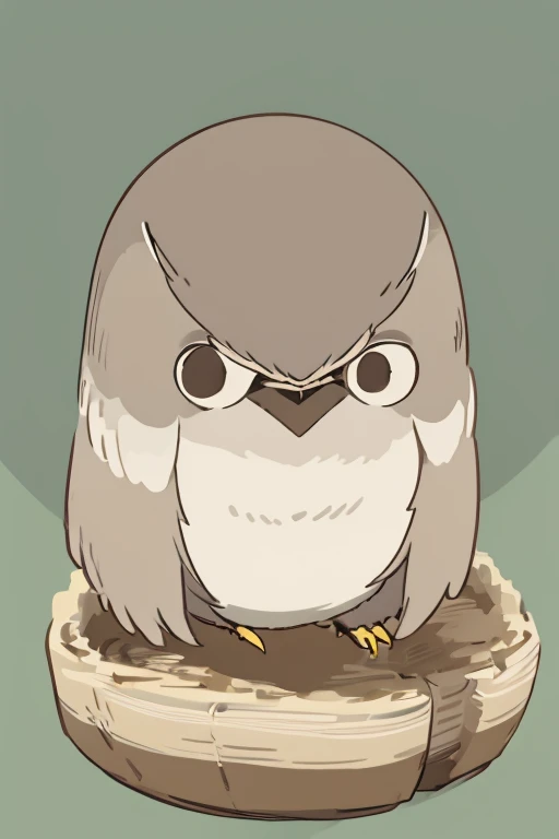 anime style、Owl、bird、no background、1 bird、cute、smile