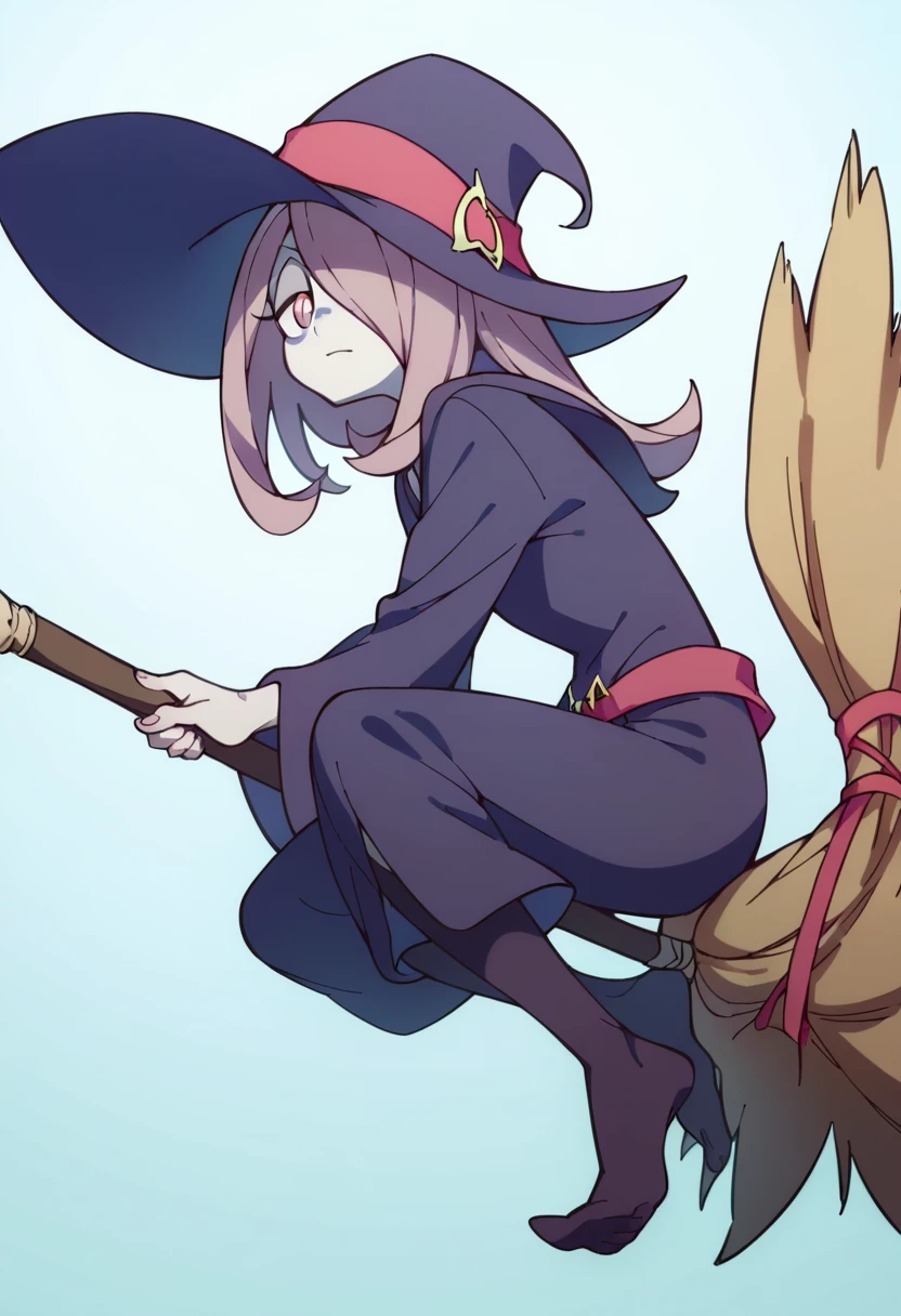 Sucy Manbavaran, solo, broom riding, witch, witch hat 