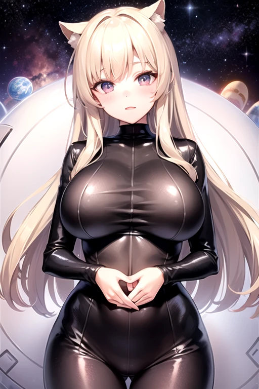 (( One girl, 、blush、Big Breasts、8k、detailed、Highest quality、Unusual ultra-thin clothing、Spaceman))、(Khan 2.2)