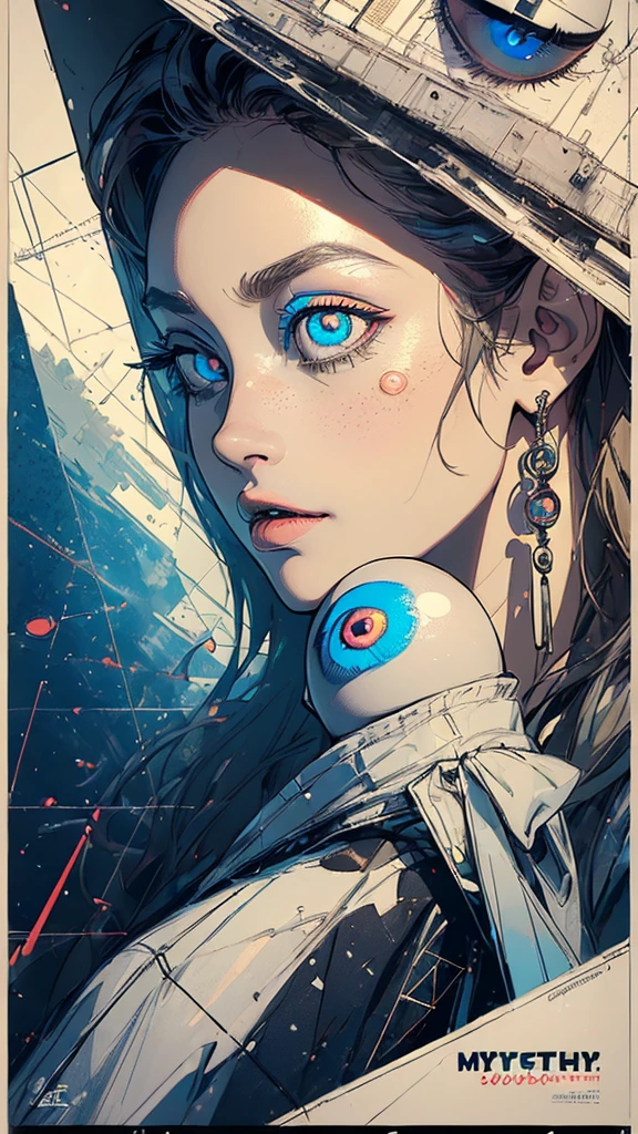 (((masterpiece, highest quality))),(((solo:1.2))),(((1girl:1.2))),32k wallpaper, very detailed, poster, vintage science fiction,(((((geometric cinematic movie poster))))), (bauhaus),(((abstract))),(((mid century modern))),(((((portfolio))))),(((((Close-up))))),(((((bust up))))),((((more various angle)))),(((highlight))),Vast landscape,(((complete. detailed face))),(((Extremely talented))),(((most complecated machine))),Colorful color scheme,((((((So many mystery eyeballs)))))),(((Many falling eyeballs))(