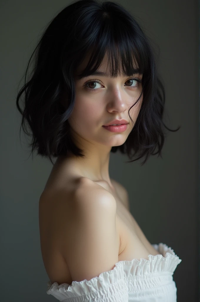girl with black hair and white skin naked