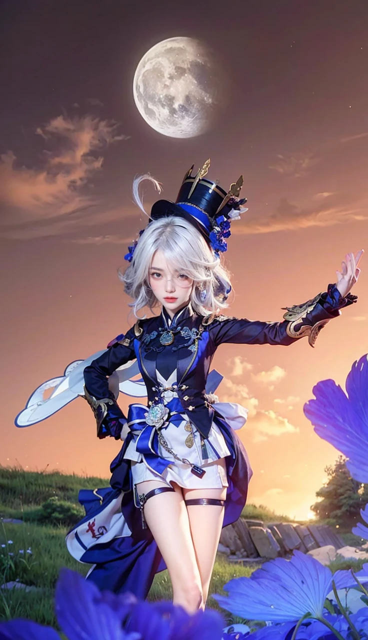 image of a woman with long white hair and chinese martial art clothes, Shenhe from genshin impact, onmyoji portrait, white haired deity, ((bangs)), onmyoji detailed art, beutiful, detailed, detailed background, realistic, photo realistic, beutiful girl, pretty girl, (((hair over one eye))), grey eyes, cosplayer, instagram filter