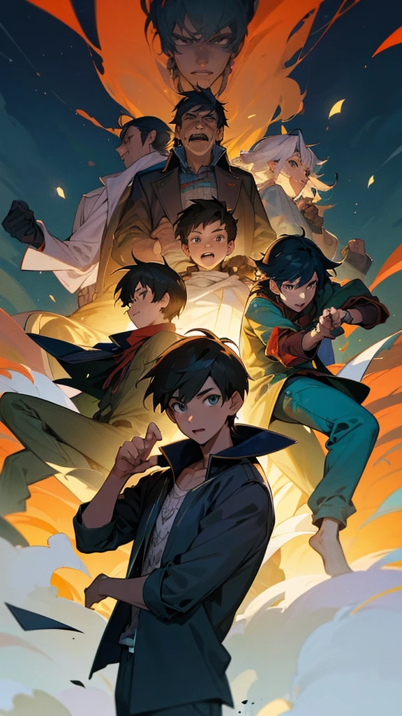 A boy with his gang enjoying and its night time