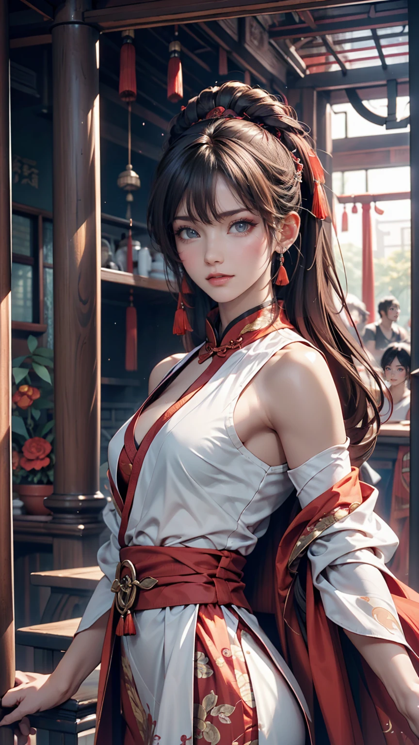 Highest quality, masterpiece, High resolution, Wuxia 1 girl, China dress, Super gorgeous face, Super gorgeous eyes, Super gorgeous hair, Kung Fu Battle