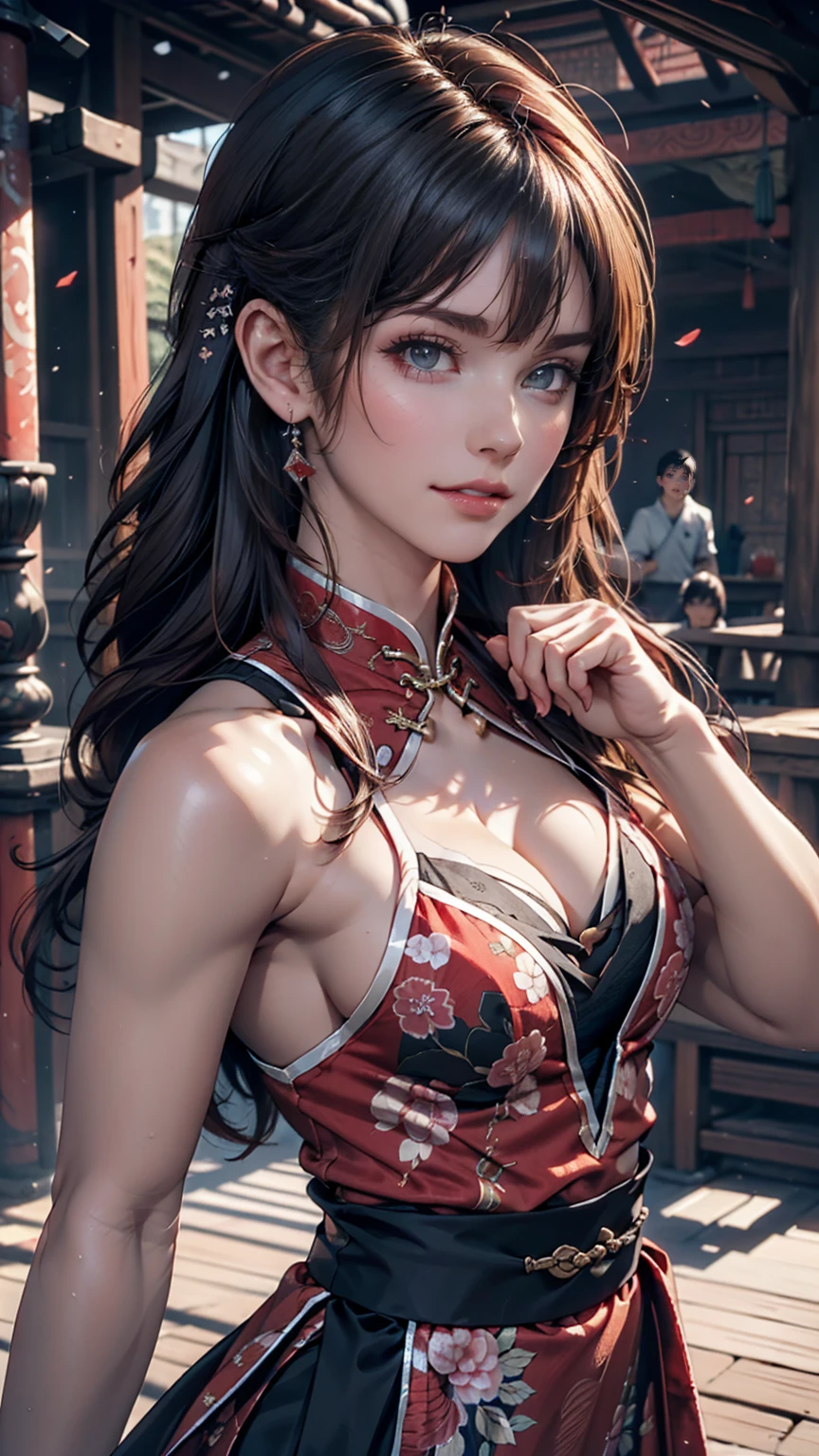 Highest quality, masterpiece, High resolution, Wuxia 1 girl, China dress, Super gorgeous face, Super gorgeous eyes, Super gorgeous hair, Kung Fu Battle