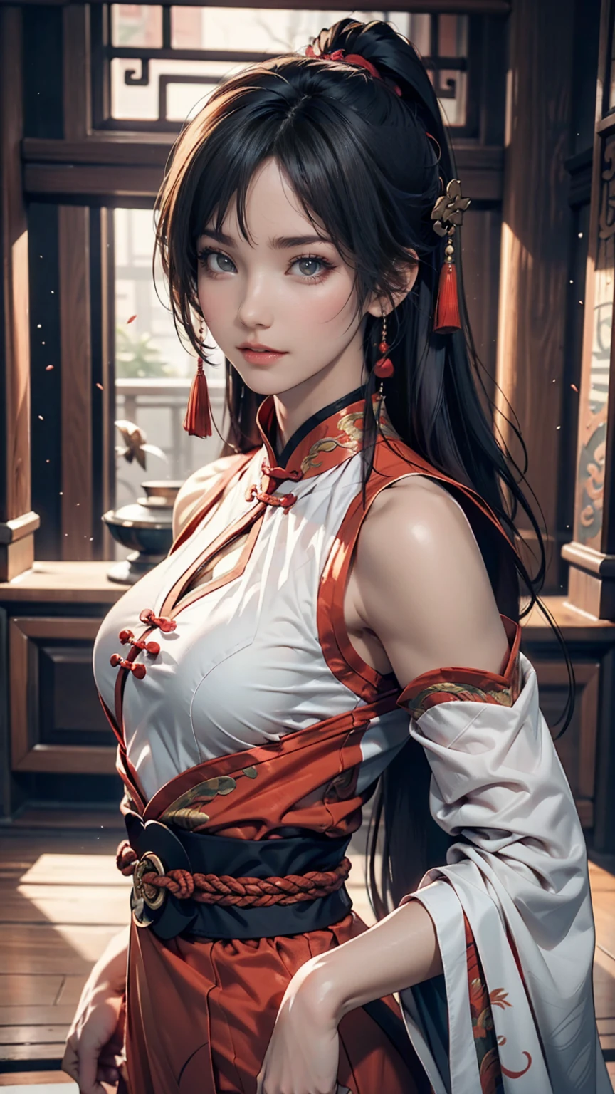 Highest quality, masterpiece, High resolution, Wuxia 1 girl, China dress, Super gorgeous face, Super gorgeous eyes, Super gorgeous hair, Kung Fu Battle